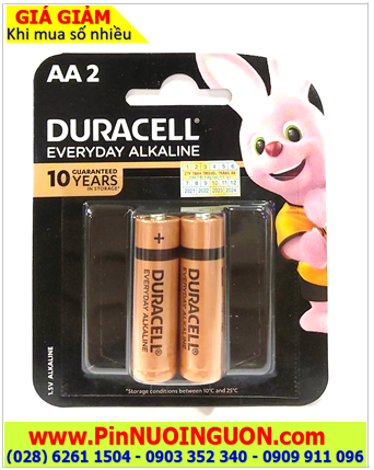 Duracell MN1500 LR6, Pin AA Duracell LR6 MN1500B2 Everyday Alkaline 1.5v chính hãng /Vỉ 2viên